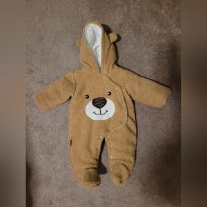 Unisex Baby Bunting Suit 3-6m Fuzzy Bear